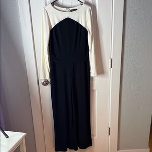 Lauren Ralph Lauren Black and White Long Sleeve Jumpsuit